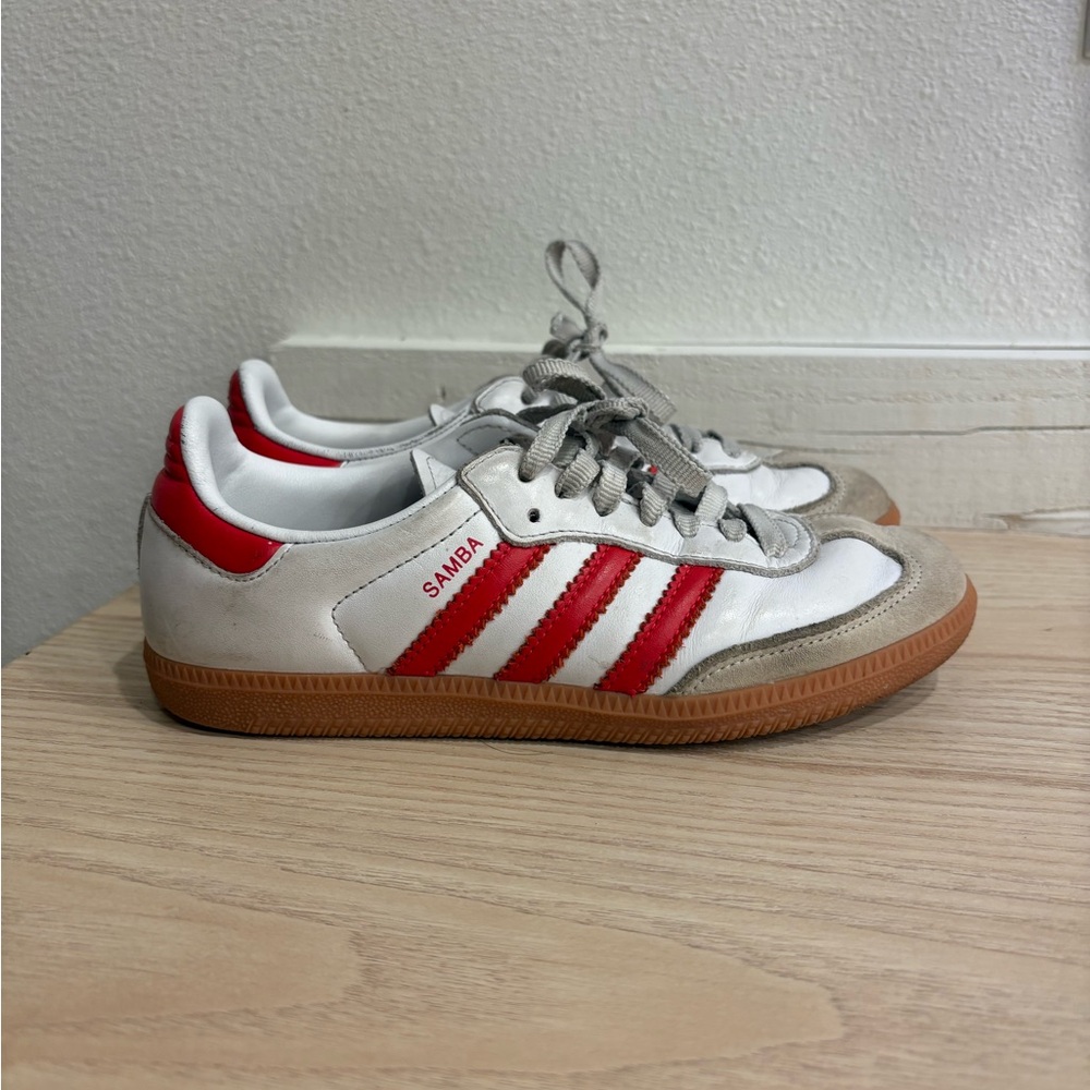Adidas Samba White and Red Shoes